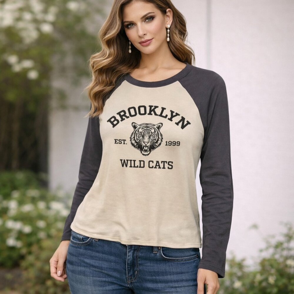 pink Republic Brooklyn Wild Cats Long Sleeve Shirt size L